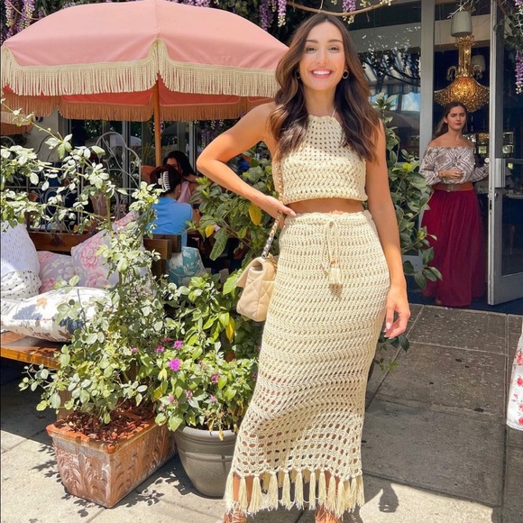 SOLD- Crochet Skirt And Crop Top SET - Picture 11 of 12